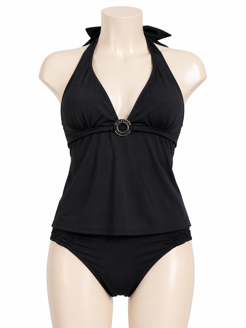 Captiva Black Tankini Swimsuit Set Size Medium